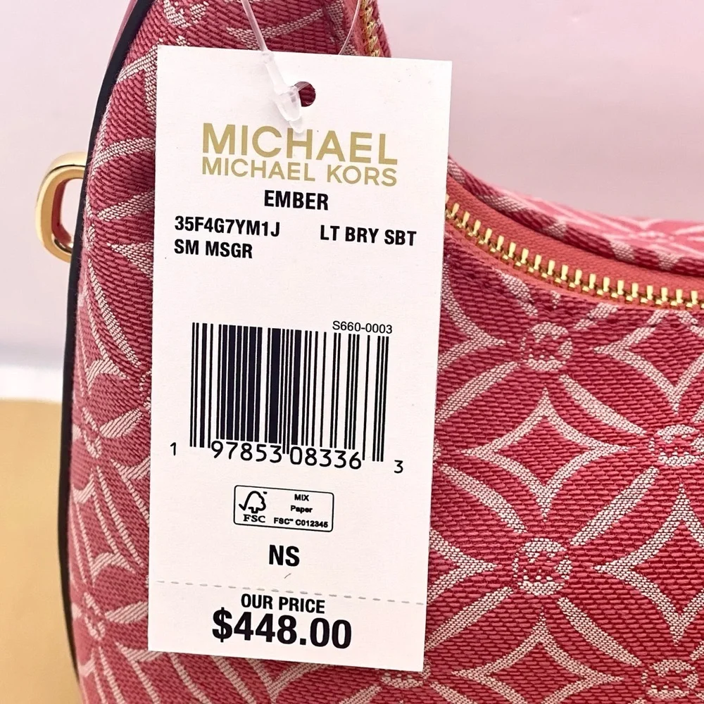 Michael Kors Ember Small Shoulder Crossbody Bag MK Light Berry Multi